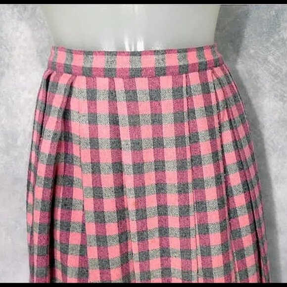 Pleated Skirt Plaid Preppy Girl Plaid Old Money Core Academia - 50s VINTAGE - Picture 2 of 14